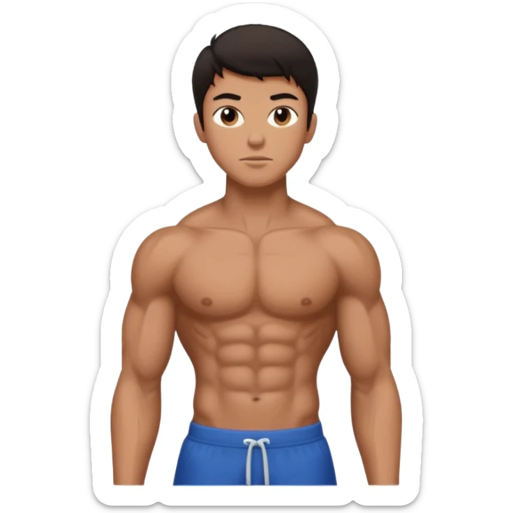 Tall teen with muscles and abbs with dark hair sticker