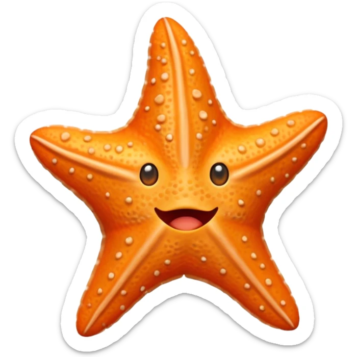 Give me a picture of an animated talking starfish that coughs sticker