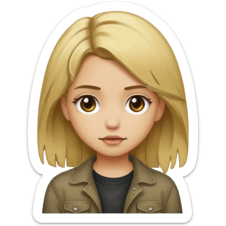 grunge girl with dirty blonde hair sticker