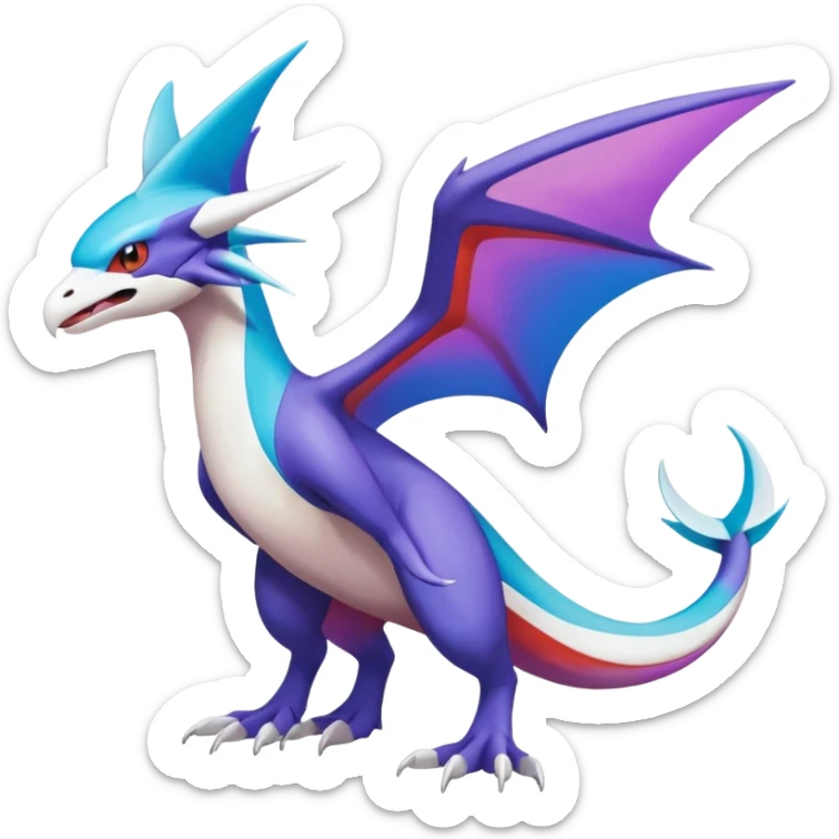 Noivern-Latios-Lugia-Fakémon-hybrid-creature (full body)  sticker