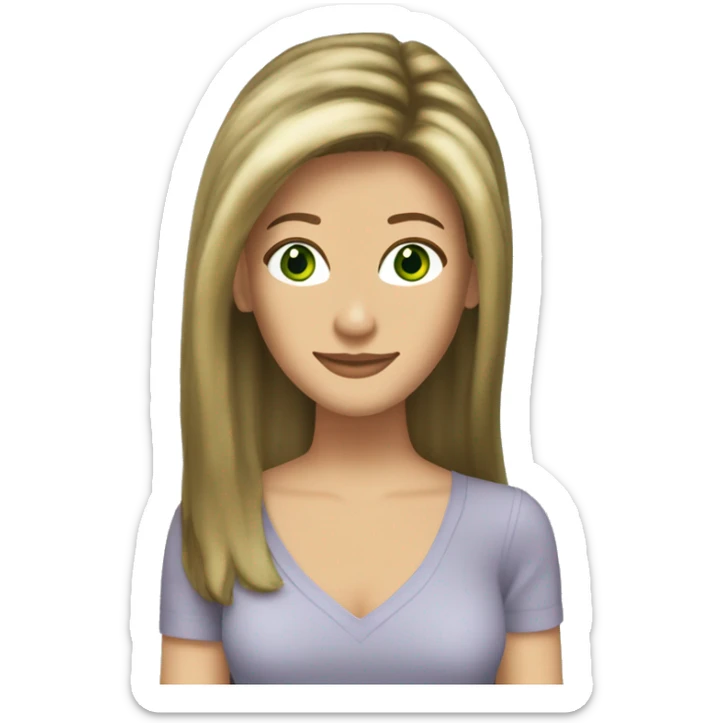Rachel Green friends with hair highlights and green eyes sticker