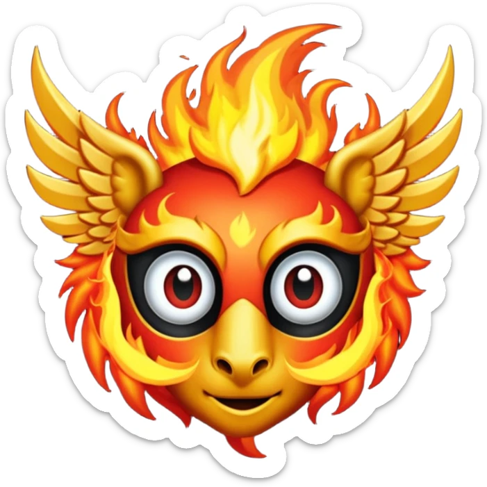 Pegaso negro ojos de fuego y alas de fuego enojado sticker