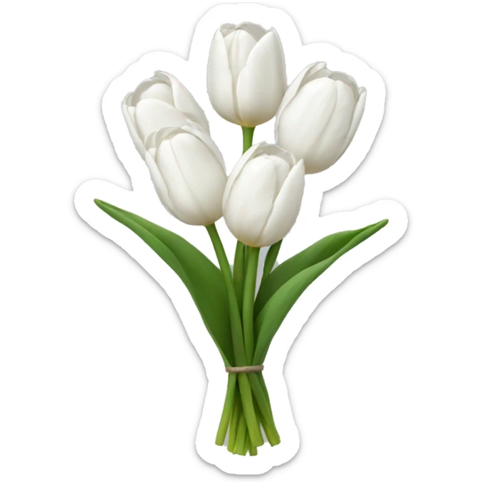 white tulip bouquet  sticker