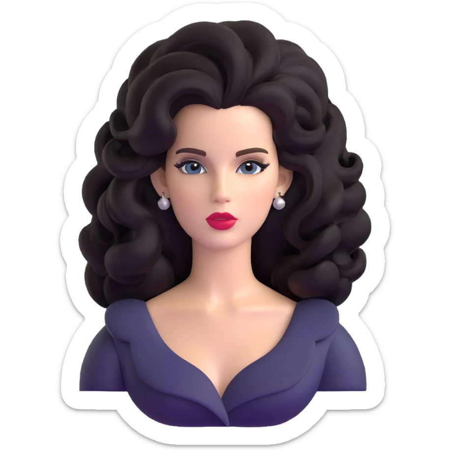 Lana Del Rey with big hair and signature style sticker