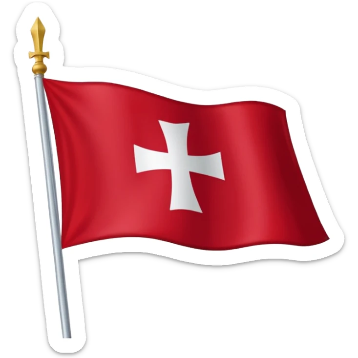 Le drapeau savoyard est de format rectangulaire. Il a un fond rouge légèrement plus foncé que le drapeau de la suisse, et une croix centrée atteignant les bords du drapeau. sticker