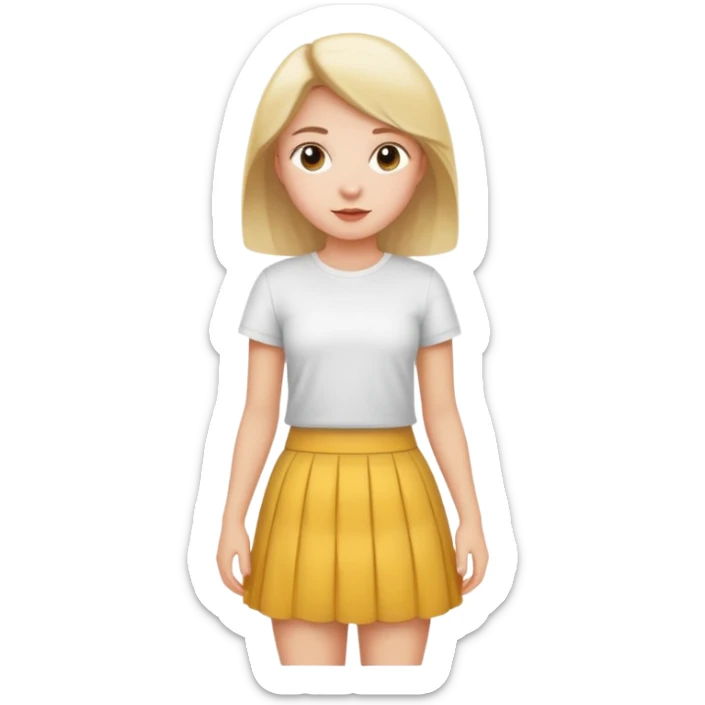 The girl on skirt with white t-shirt  sticker