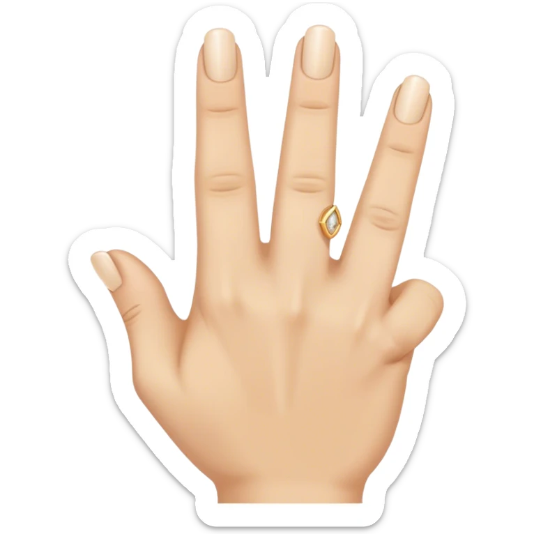 A hand where we do like a middle finger but with the ring finger is the one up sticker