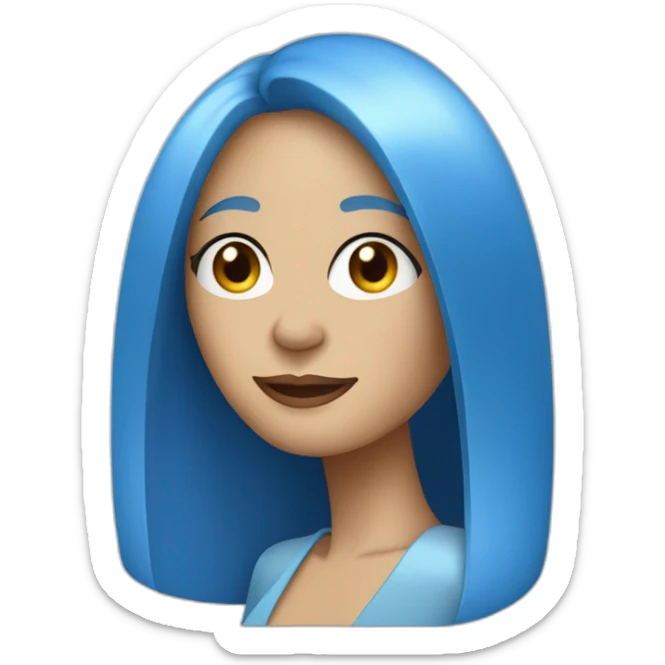 white jazz singer with blue straight long hair, woman, 43 years old sticker