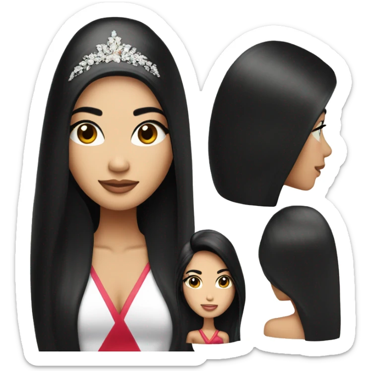 Miss universe southeast Asian with long straight black hair sticker