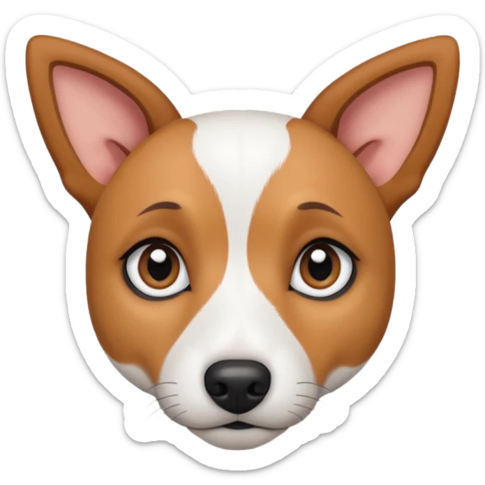 a fully white jack russell the size of a kelpie with light brown ears and a light brown patch on one eye sticker