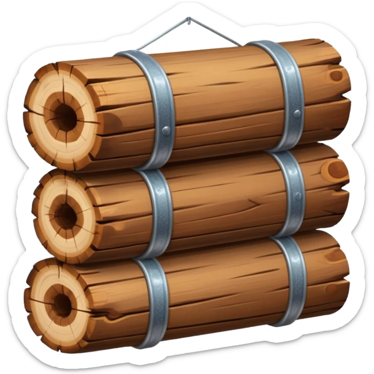 two log emojis, stacked on top of each other, one hanging over the side, with subtle sparkles in the background sticker