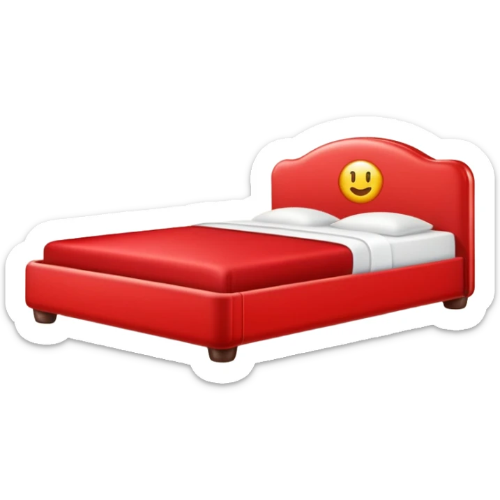 Créame una cama roja con un teléfono Samsung arriba de eya sticker