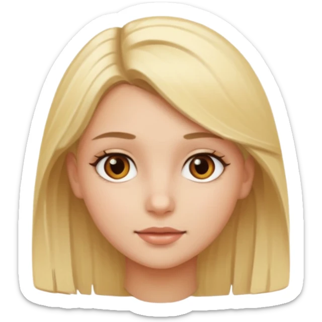 Blonde girl brown eyes sticker