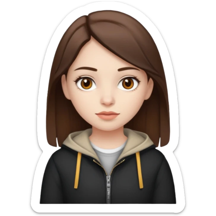 hispanic girl with brown eyes and brown hair and alt sticker