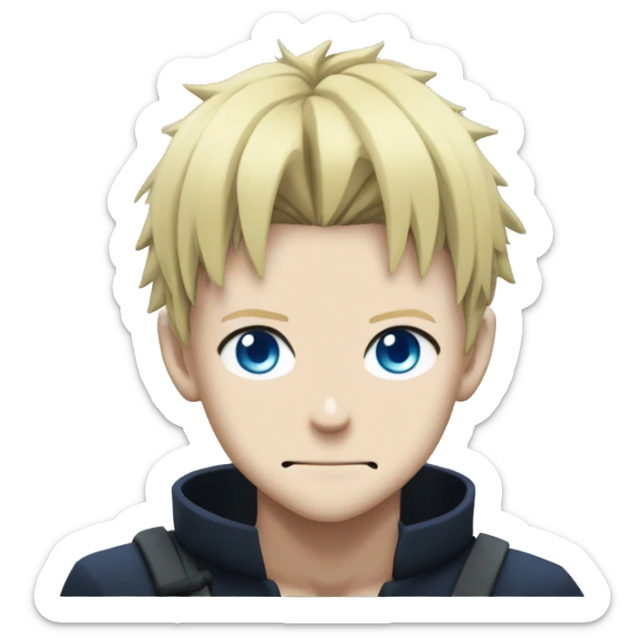 character from "Jujutsu Kaisen" anime blond hair, blue eyes sticker