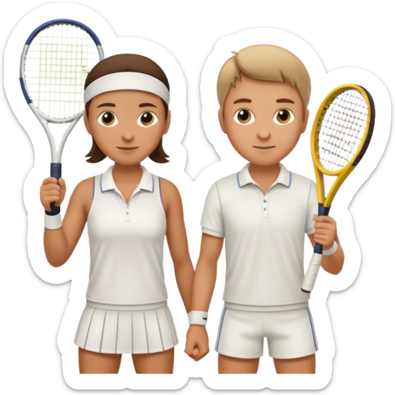 two tennis players of European appearance sticker