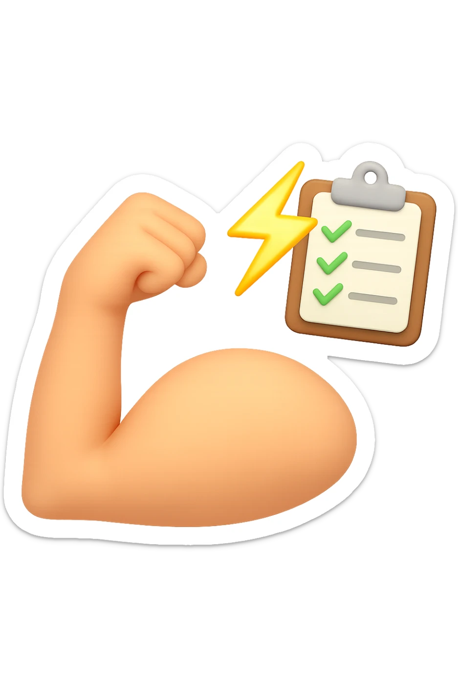 emoji 3d stile iphone che rappresenta lo stimolo che un piano di allenamento da al muscolo 3d sticker