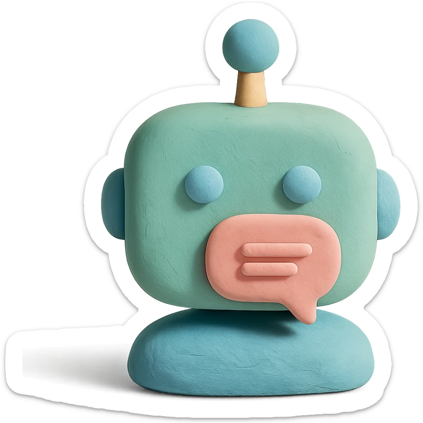 playful pastel colors chatbot sticker