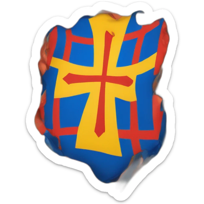 flag emoji with a blue Scandinavian cross with a red outline on a yellow background Ingermanland sticker