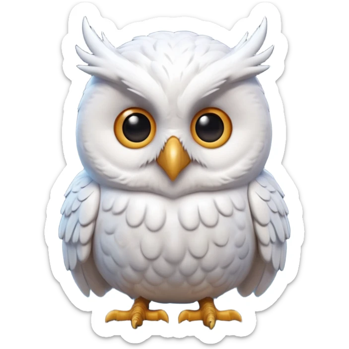 “3D emoji of a magical [white 🦉], Harry Potter style, Hogwarts magic, fantasy atmosphere, soft glow, cinematic lighting, high detail” sticker
