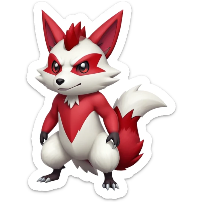 Shiny Red Anthro furry Zangoose-Obstagoon-Hybrid (full body) sticker
