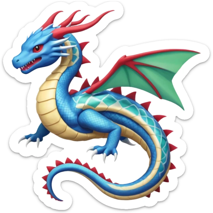 Dragonite-Flygon-Gyarados-Suicune-Kyogre-fusion, full body sticker
