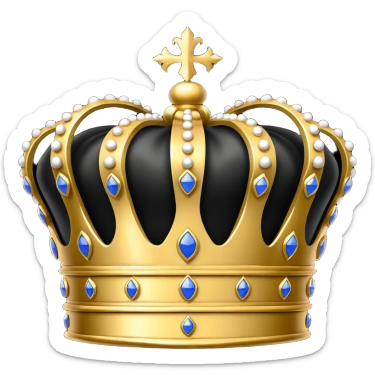 can you make some kind of royal crown crest thats black and gold please sticker