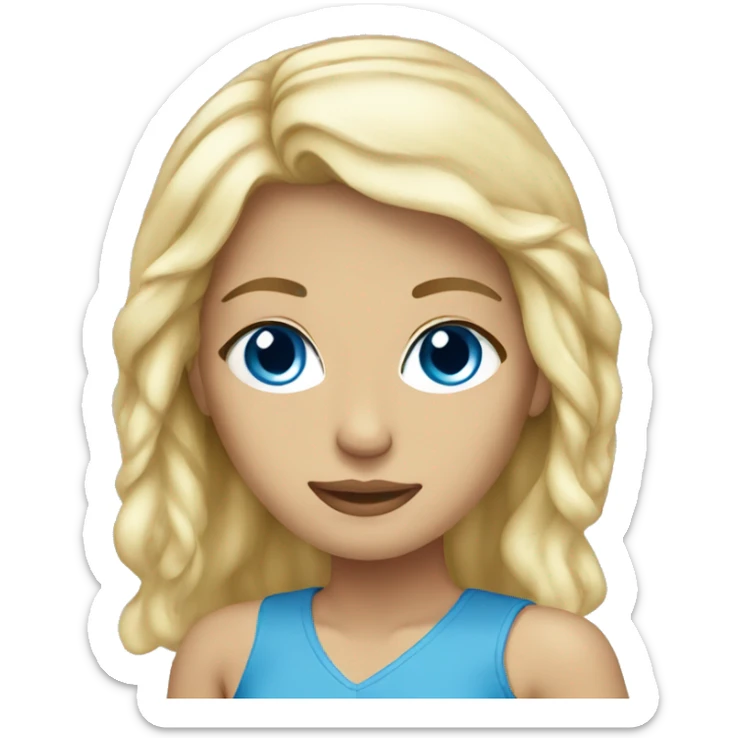Blond beautiful woman with blue eyes sticker