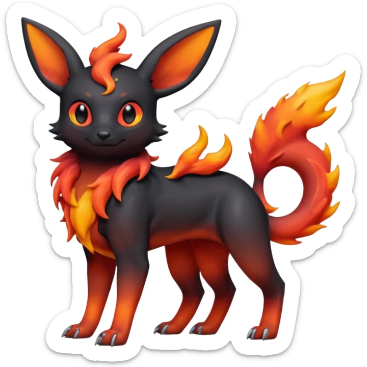 magma-gradients-colored Salandit-Umbreon-Flareon-Hybrid (Full body) sticker
