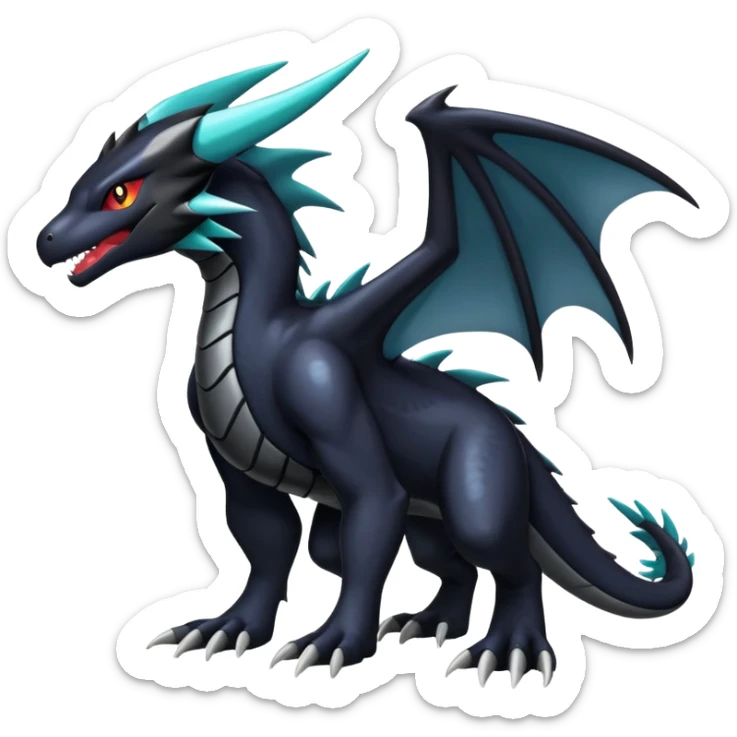 Shiny Dark Nargacuga-Zekrom-Salandit-Noivern-Hybrid (Full body) sticker