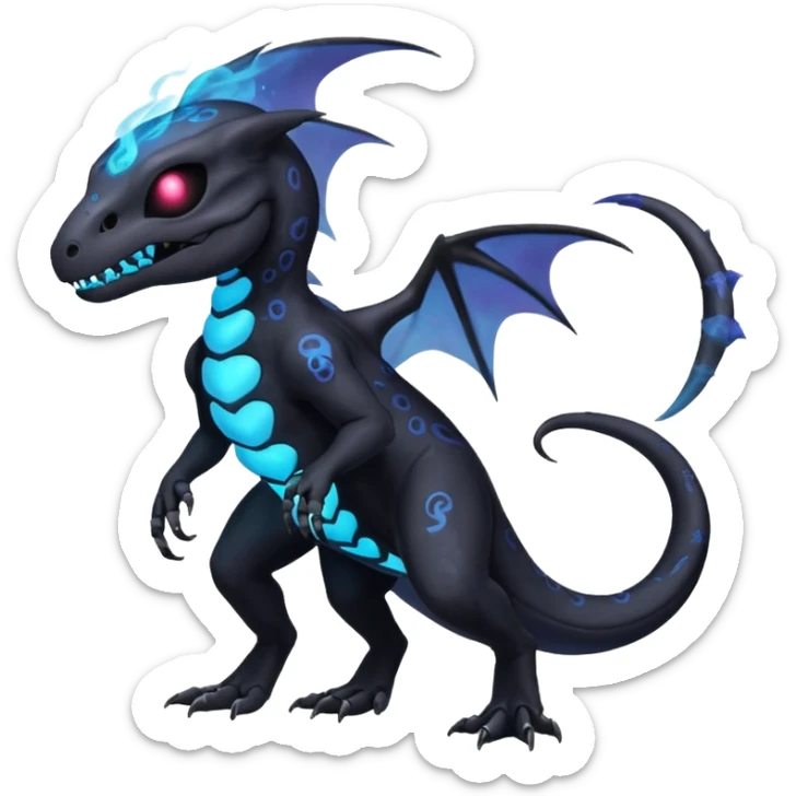 Nebulae Salandit-Duskull-Noibat-Fakémon-hybrid-creature (full body)  sticker