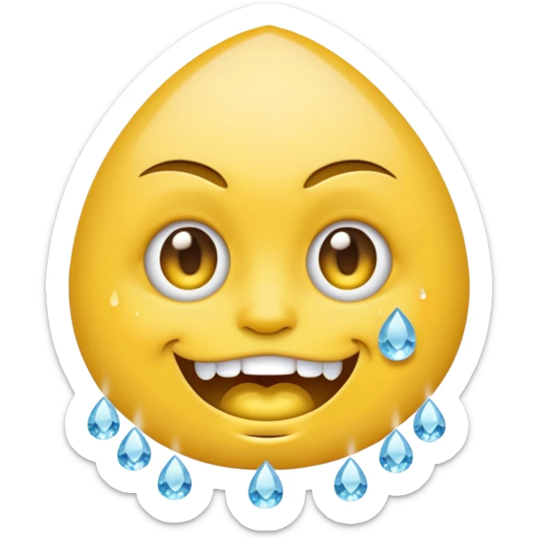 yellow emoji face grimacing iced out grill with sparkling diamonds teardrop tattoo below eye sticker