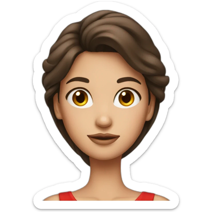 Brunette girl that looks like a model in a long red dress sticker