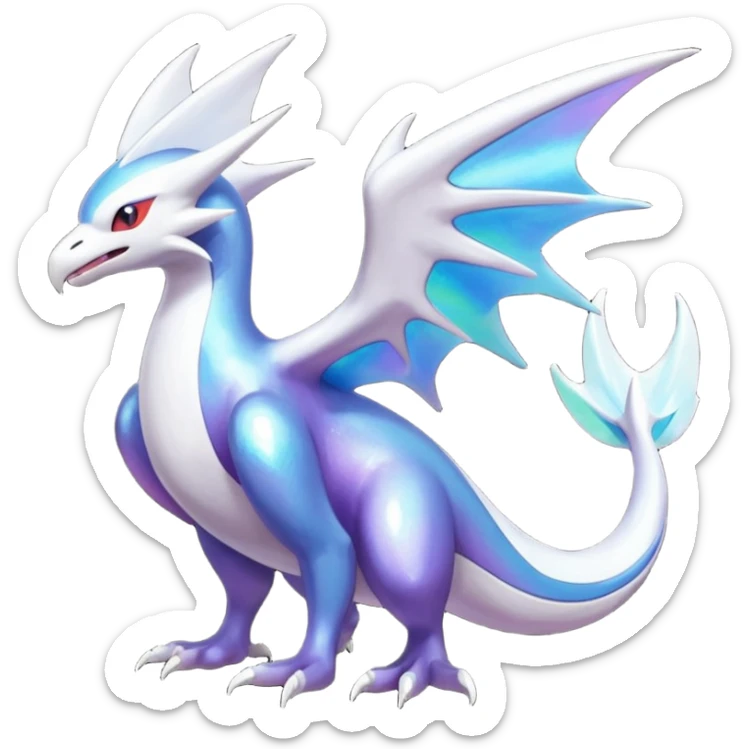 Shiny Nebulae Noivern-Latios-Lugia-Fakémon-hybrid-creature (full body)  sticker