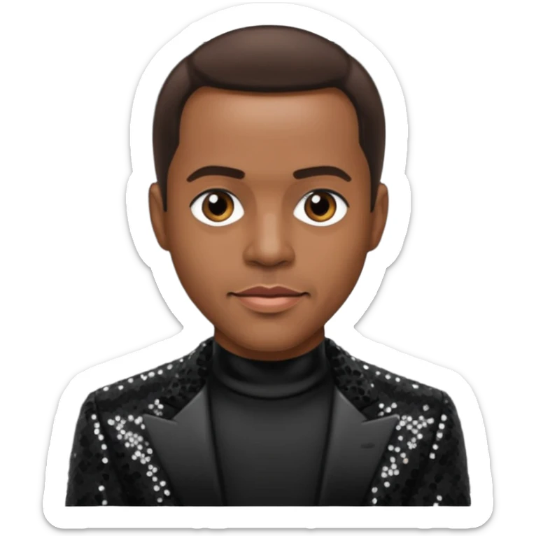 Freddie Jackson, R&B Singer with dark brown hair, black sequin outfit sticker