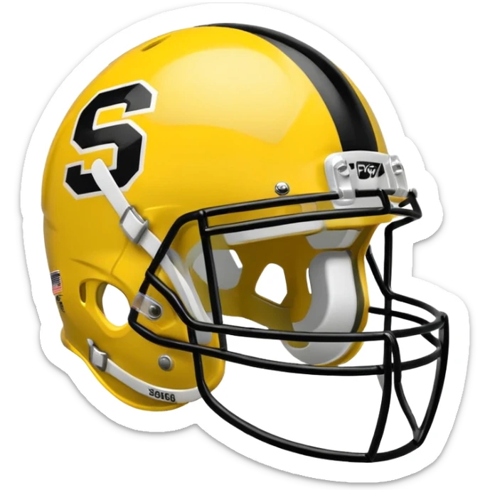 College football player helmet in yellow color sticker