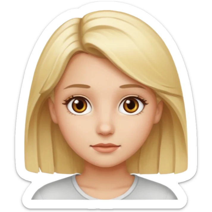 Blonde girl brown eyes sticker