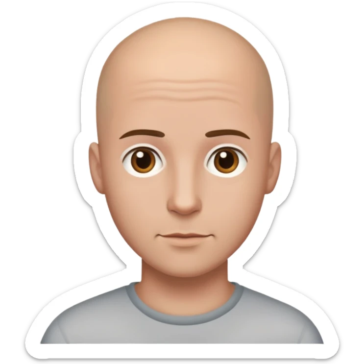 Gay Boyfriends bald head and brown hair white guys sticker