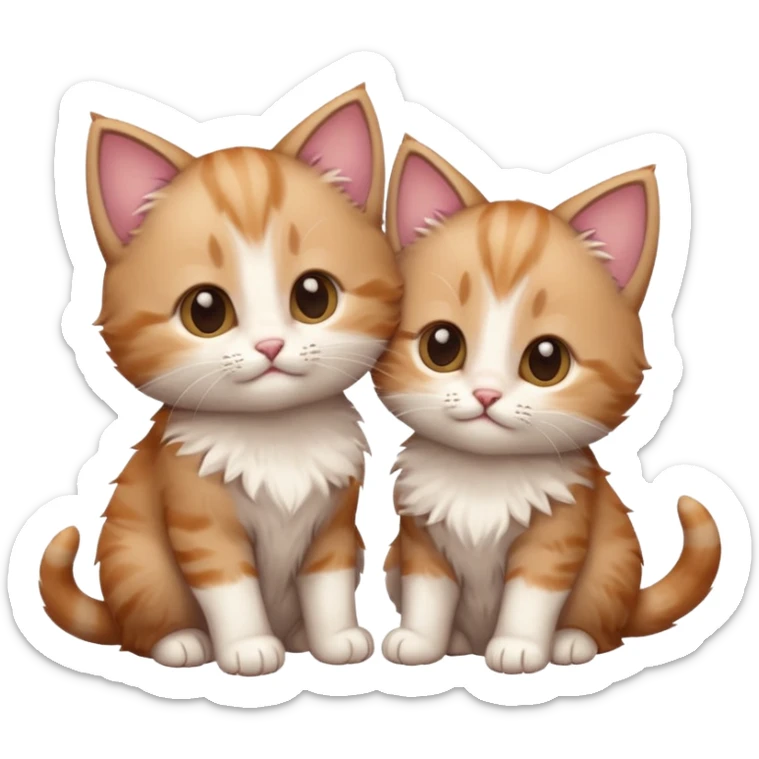 puppy love - Infatuation/falling in love - intense but short-lived passion with 2 kittens sticker