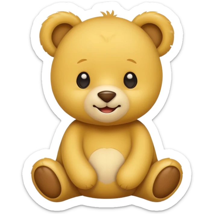 Cute flat-style teddy bear icon for infant daycare. like apple emoji teddy bear
 sticker