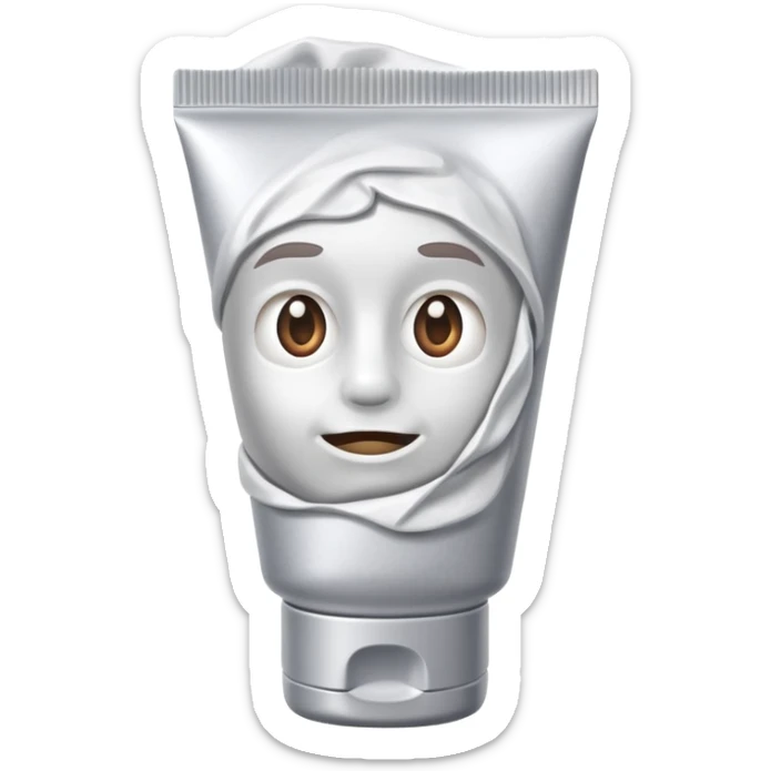 hand cream tube, empty, crumpled, very wrinkled, cap on, no face or character features, just the object sticker