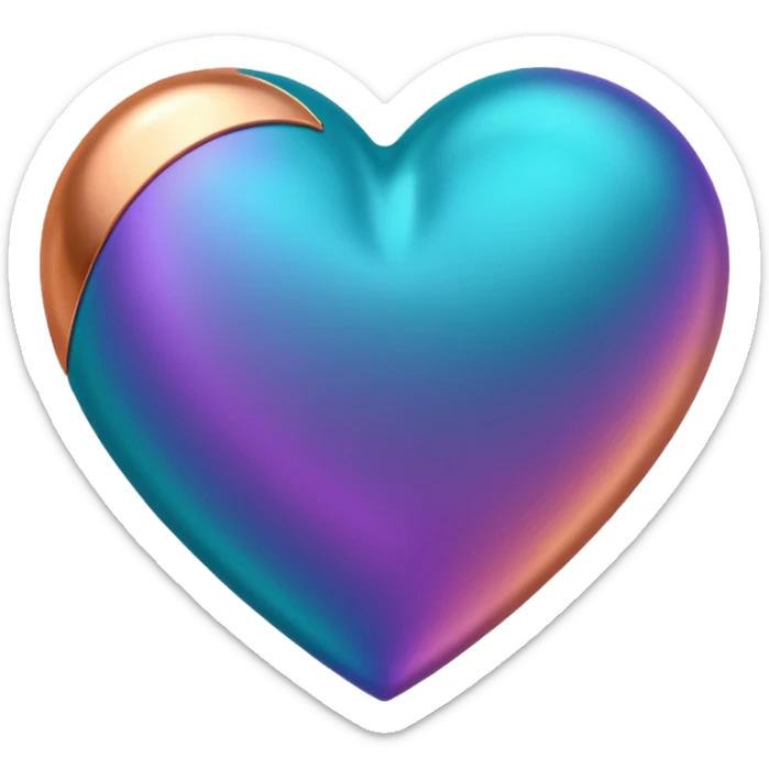 I need a teal, orange , purple, and rose gold Heart emoji  sticker