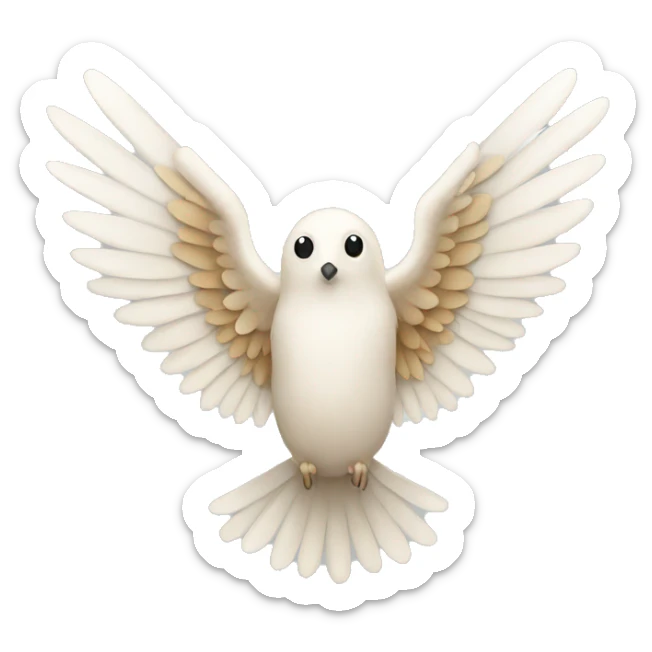 White and beige wings sticker