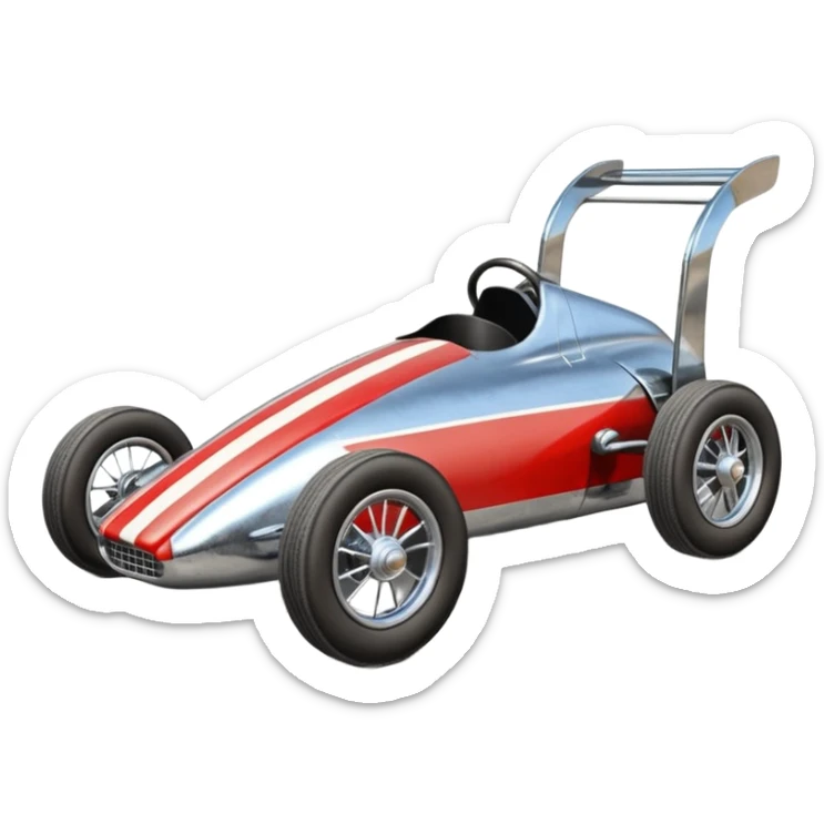 Antique looking shopping cart race car with custom aero body  sticker