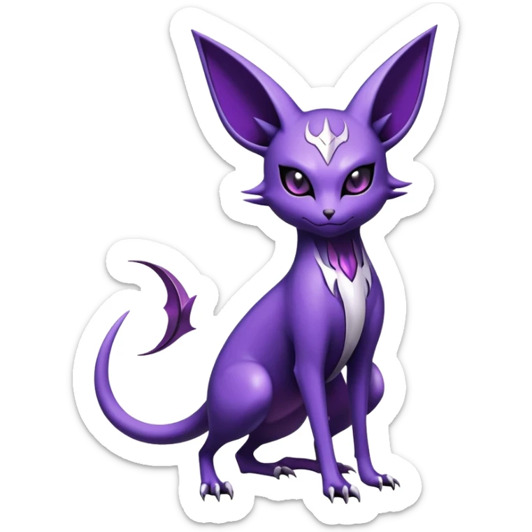 Shiny Exotic Badass Mysterious Gothic Noibat-Espeon-Pokémon-Fakémon-hybrid-creature (full body) sticker