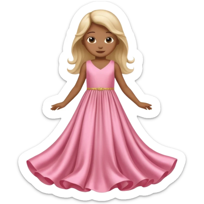 Gown in pink for kids only dress no gender  sticker