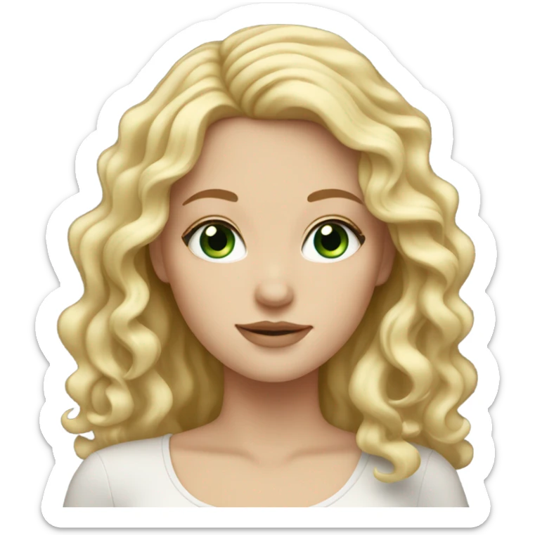 White girl with green eyes and wavy blonde hair sticker