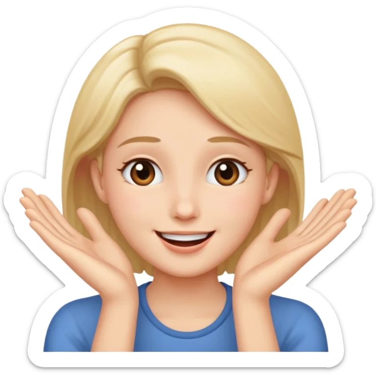 Romance - feeling of excitement associated with love - hands to one side of face sticker