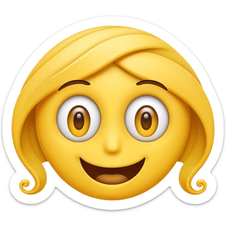 an emoji face with a straight line mouth and swirly eyes  sticker