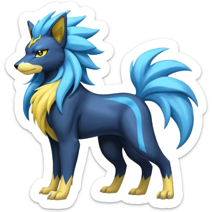 Suicune-Manectric-Luxray-Fakémon-fusion-animal-creature, full body  sticker